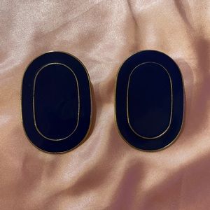 Vintage Style Blue Gold Mod Earrings